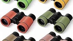 6 Pack Kid Binoculars Shockproof Mini Compact Binoculars Toys for Boys Girls Small Folding Telescope for Bird Watching Educational Learning Camping Birthday Gifts