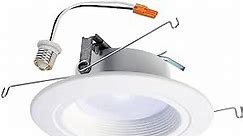 HALO RL Series 5/6 inch Recessed LED Light – Retrofit Ceiling & Shower Downlight, Baffle White Trim, Selectable CCT (2700K-5000K), 600 Lumens