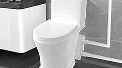 850W Upflush Toilet For Basement, Macerating Toilet with Macerator Pump, 36ft Vertical Powerful & Quiet Dual-Flush One-Piece Toilet with Tank, Elongated Bowl, Toilet Seat for Bathroom, Kitchen, Sink