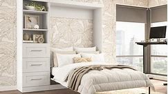 Pur Full Murphy Bed and Shelving Unit with Drawers (84W) by Bestar - Bed Bath & Beyond - 11607891