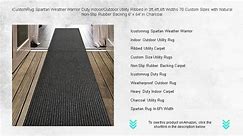 iCustomRug Spartan Weather Warrior Duty Indoor/Outdoor Utility Ribbed in 3ft,4ft,6ft Widths 70 Custom Sizes with Natural Non-Sli
