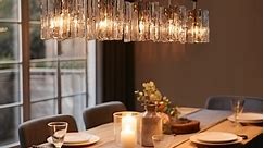 Kasy 5-Light Mid-Century Modern Chandelier Linear Smoke-gray Glass Island Lights for Dining Room - Bed Bath & Beyond - 37503694