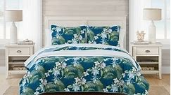 Tommy Bahama Southern Breeze Blue Cotton Reversible Quilt Set - Bed Bath & Beyond - 13392922
