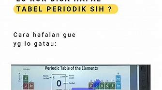 Nih mimin kasih tau buat anak SMA biar hafal tabel periodik ð«¶ð»ðð» #fypã· #tabelperiodik #SMA #highschool