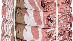Sand Cloud Turkish Bath Towels Bundle for Bathroom, Set of 4 (Avalo, Dusty Pink) - Large Size - 100% Certified Organic Cotton Yarn is Lightweight, Soft & Absorbent - Premium Bath Towels Dry Faster