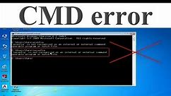 cmd error not recognized as internal and external command operable program or batch file fixed......