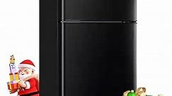 Compact Refrigerator 3.5 Cu.Ft WANAI Classic Retro Refrigerator 2 Door Mini Refrigerator Adjustable Remove Glass Shelves Refrigerator Suitable for Dorm Garage and Office