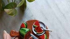 Miniature watermelon 🍉🍉/Clay Miniature . . . #miniature #clay #clayart #tutorial #fridgemagnets #reelsinstagram #clayminiature | Pãmpà Môñdäl