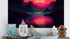 Designart "Pink Dark Sea" Modern Landscape Beach Wall Decor - Bed Bath & Beyond - 38056576