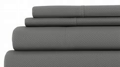 Comfort Canopy - 4 Piece Gray Embossed Chevron Hotel Style Bed Sheets for Full Size Bedding