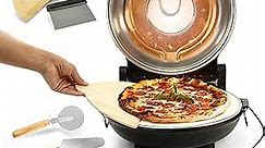 Piezano Pizza Oven BUNDLE with Accessories – 12 Inch Electric Pizza Oven Indoor Portable Comes with Pizza Cutter, Pizza Slicer and Serving Tray, Stone Baked Pizza Maker Heats up to 800˚F