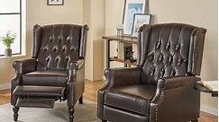 Walter Tufted Bonded Leather Recliner (Set of 2) by Christopher Knight Home - Bed Bath & Beyond - 30882626