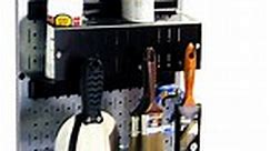 Pegboard Paint Supplies Organizer Kit - Metallic Toolboard & Black Accessories