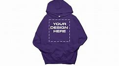 Purple Gildan hoodie mockup 18500