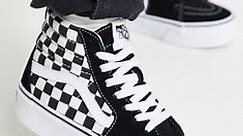 Vans SK8-Hi Platform trainers in black and white checkerboard | ASOS