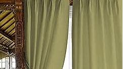 Triple Pinch Pleated Blackout Curtains Thermal Insulated Room Darkening Drapes for Bedroom/Livingroom Along with 2 Panels Combined W(36"+36"),Tiebacks,Hooks (Bottle Green, 72"x72")