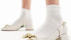 ASOS DESIGN Lush slingback ballet shoes in white | ASOS