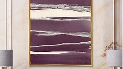 Designart "Shabby Watercolor on Purple III" Shabby Chic Framed Canvas - Bed Bath & Beyond - 25981188