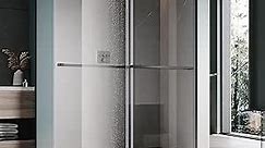 ELEGANT Frameless Sliding Shower Door 60 in. W x 72 in. H, Double Sliding Glass Shower Door with 3/8 in. Clear Glass, Bathroom Shower Enclosure in Black, Shower Doors Glass Sliding 60 Inches