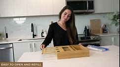 Zip Seal Bag - Versatile Freezer & Slider Holder for Kitchen Storage, Drawer, Pantry - Bamboo Design, Reclosable Plastic Bag Dispenser