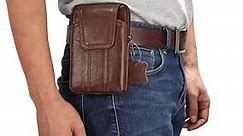 Universal Dual Pouch Belt Clip Case Leather Waist Bag (Color