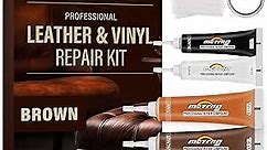Brown Leather Repair Kit for Furniture, Vinyl and Leather Repair Kit for Couch, Sofa, Jacket, Car Seats and Purse, Restores Faux, Artificial, Genuine Pleather & Any Material, for Scratch, Tears, Holes
