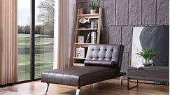 Button Tufted Back Convertible Chaise Lounger - Bed Bath & Beyond - 16992417