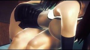 Tifa Lockhart Anime Cosplay Squirt With Dildo 3D Animation