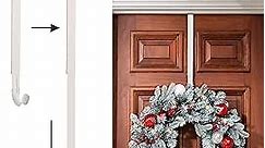 Haute Decor Adapt Adjustable Length Wreath Hanger - Matte White Metal - Holds up to 20 lbs. - Over The Door Wreath Hanger for Front Door - Adjusts for Long Wreath Hanger