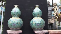 Pair Chinese Porcelain Wucai Vases... - Canonbury Antiques