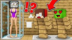 JJ and Mikey Became a TREE and SPIES on TV WOMAN in SHOWER! in Minecraft - Maizen