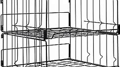 2-Pack Steel Under Cabinet Shelf Basket Organizer, Metal Wire Rack Hanging Storage Baskets Holds up to 22lbs for Kitchen, Office, Pantry, Bathroom, Cabinet, Black