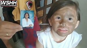 Lol: Little White Girl Painted Her Face Brown To Look Like Her Mixed Older Sister!