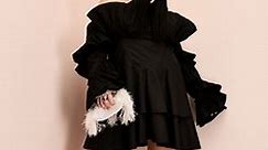 ASOS LUXE Curve pleated off shoulder cotton poplin mini skater dress in black | ASOS