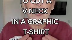 Here's HOW TO cut a GRAPHIC t-shirt neckline into a v-neck.#howto #howtocutatshirt #customtshirt #tshirtcuttinghack #tshirtcutting #clothinghack #doityourself