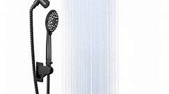 Ophanie 12 Inch High Pressure Rain Shower Head Combo with Adjustable Extension Arm - Wide Rainfall & 5 Spray Handheld Showerhead - Dual Anti-Clog Nozzles for Ultimate Shower Experience, Black
