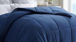 Balichun Queen Comforter Duvet Insert - All Season Navy Blue Comforters Queen Size - Quilted Down Alternative Bedding Comforter with Corner Tabs - Winter Summer Fluffy Soft - Machine Washable