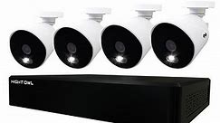 Night Owl Security Camera System CCTV, 12 Channel DVR with 1TB Hard Drive, 4 Wired 4K Ultra HD Spotlight Surveillance Bullet Cameras, Indoor Outdoor Cameras with Night Vision