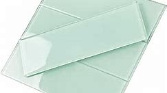 Diflart Glass Subway Tiles, Green, 3x9 Inch, 5 Sq ft, Glass Backsplash for Kitchen Bathroom Shower Wall, Pack of 26 Pcs
