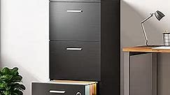 DWVO 3-Drawer File Cabinet with Lock, Filing Cabinet, Black