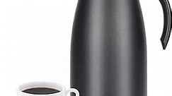 34 Oz Thermal Coffee Carafe, Coffee Dispenser, Insulated Stainless Steel Coffee Carafes for Keeping Hot Coffee & Tea for Hot 12 hrs and Cold 24 hrs, 1L/Black