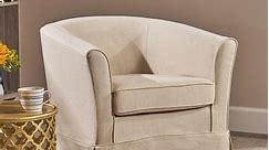 Cecilia Natural Fabric Swivel Chair by Christopher Knight Home - 28.75" L x 28.00" W x 28.00" H - Bed Bath & Beyond - 12199661