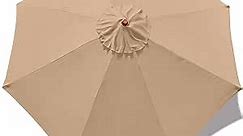MASTERCANOPY Patio Umbrella 7.5 ft Replacement Canopy for 8 Ribs-Beige