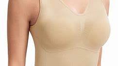 COMFREE Camisoles with Bulilt in Bra for Women Shapewear Tank Tops Slightly Tummy Control Vest Seamless Body Shaper