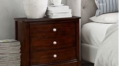 Kami Transitional Cherry Solid Wood 3-Drawer Nightstand by Furniture of America - Bed Bath & Beyond - 14050656