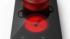 Electric Cooktop, 120V 12 Inch Electric Stove Hot Plates for Cooking, LED Touch Control, 20 Temperature 9 Power Settings, Timer, Child Lock, Overheat Protection