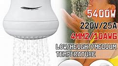 110V/220-240V 0.8" Electric Shower Head Instant Water Heater 5.7ft Hose Bracket 220V