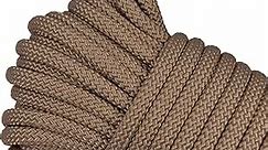 Polypropylene Rope - Heavy Duty, All Purpose, Durable, USA Made Utility Cord Tie Down Rope - Indoor Outdoor, Camping, Barricade - Jute - 3/8 in x 100 Foot Coil