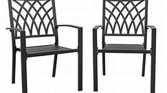 Outdoor 2-Piece Black Lattice Pattern Chair Set - Bed Bath & Beyond - 38387016