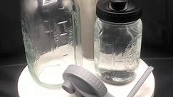 Wide Mouth Mason Jars 32 oz with Pour Spout Lids, SNGKMSYG 1 Quart Glass Pitcher with Lid, Double Leak Proof Breast Milk Pitcher for Fridge, Coffee, Water, Iced Tea (Gray, 32oz, 1 Pack)
